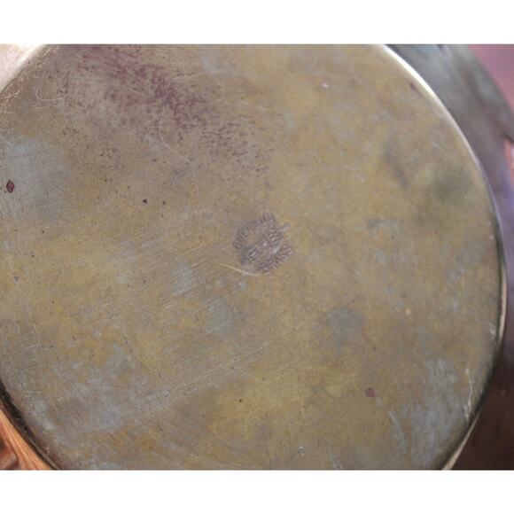 Vintage Round Brass Bowl with Cutout Rooster Chicken Design 11" Fruit Farmhouse - Picture 2 of 7